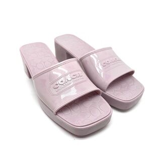 Coach Scarlett Block Heel Signature Jelly Sandals Violet Size 9